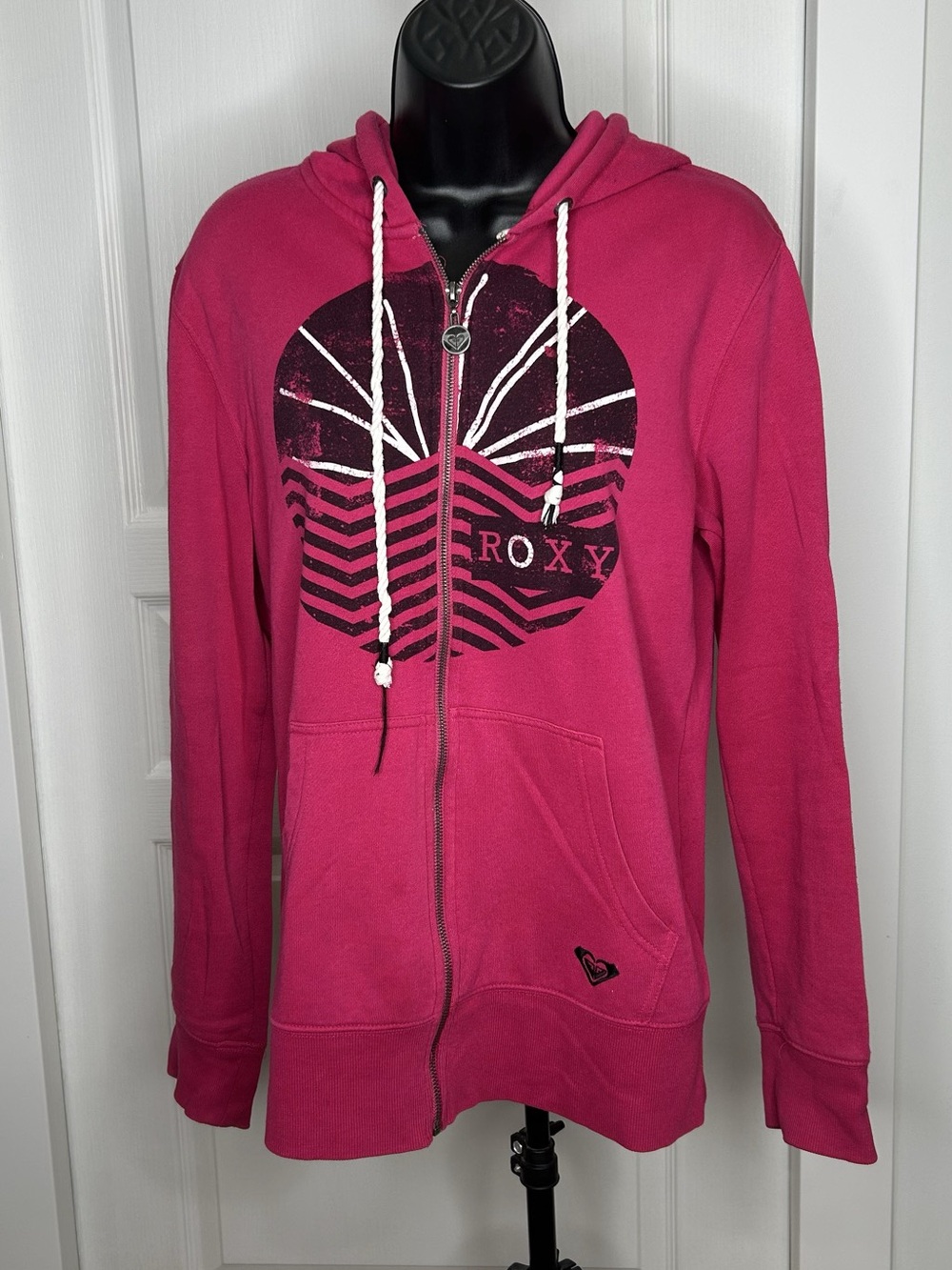 Fuchsia Roxy zip up hoodie